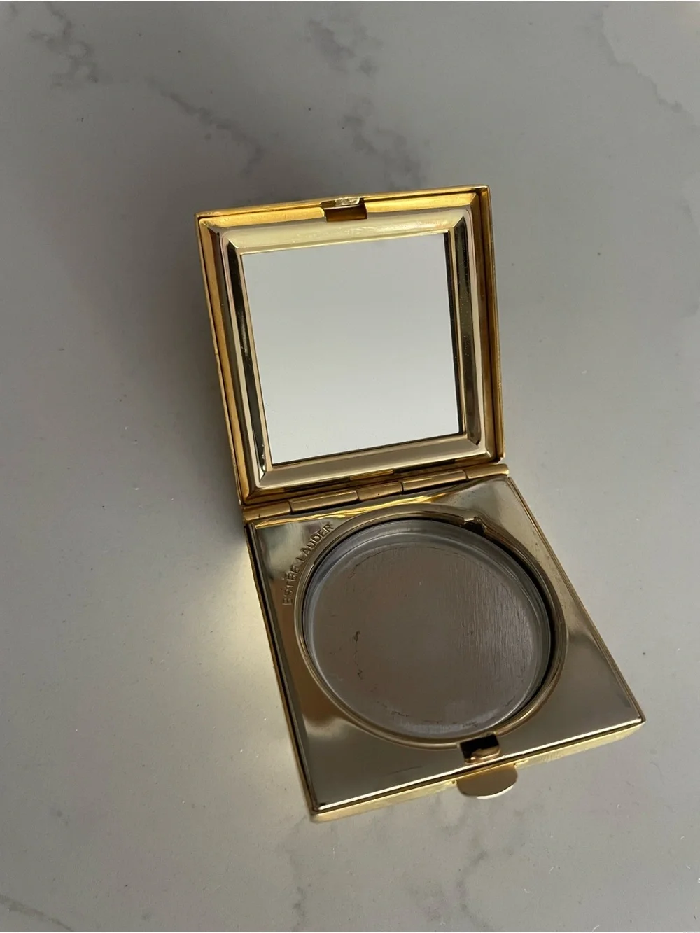 Vintage Estée Lauder NYC Skyline Lucidity Pressed Powder Compact Empty Gold Tone